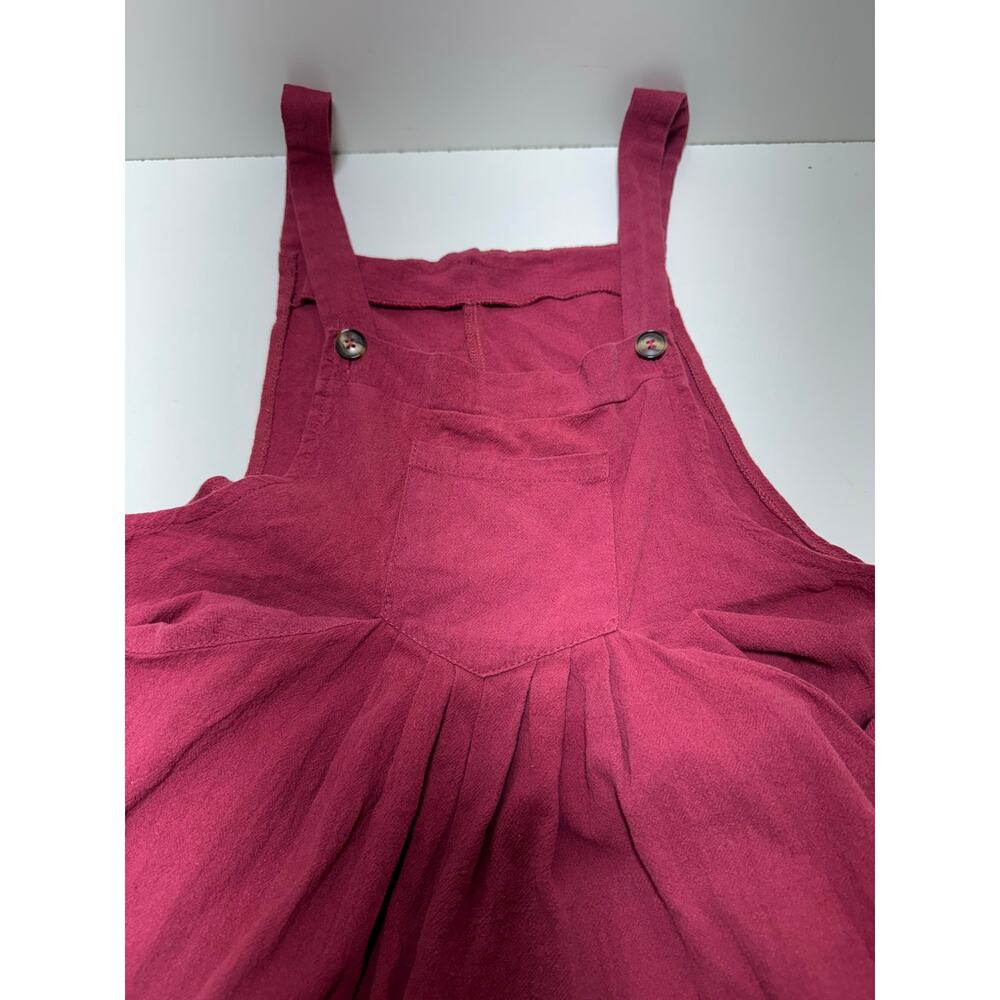 Women’s Jumpsuit Romper Sz XL Wide Leg Baggy Lagenlook Boho Wine Color Beach - Picture 9 of 10